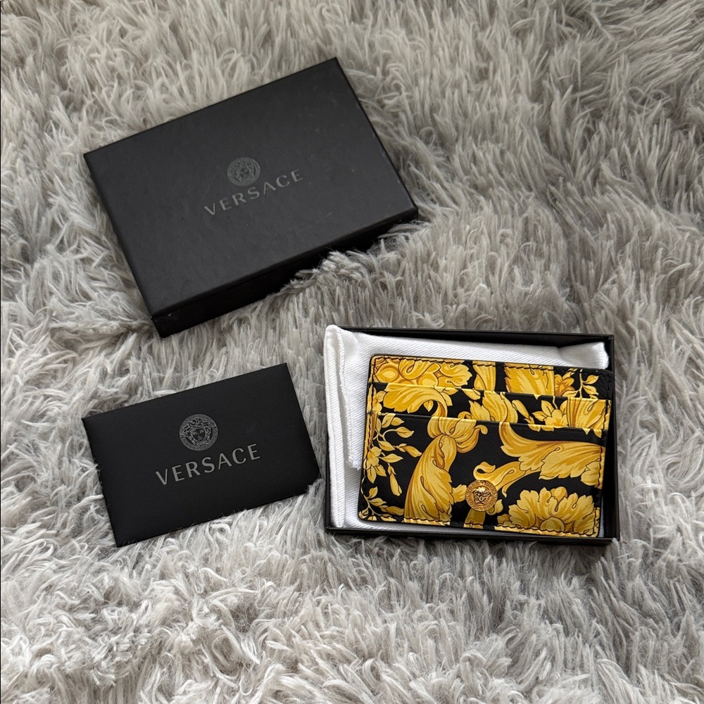 Versace Black and Gold Card Holder